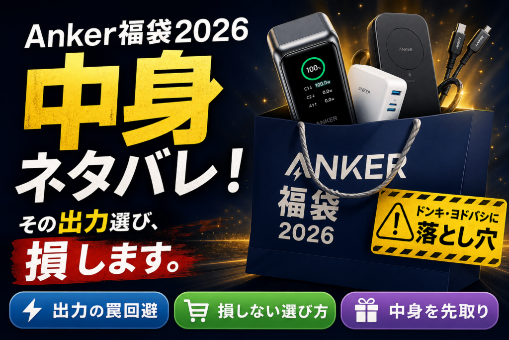 Anker福袋2026中身ネタバレ！ドンキ・ヨドバシの出力の罠とおすすめ損