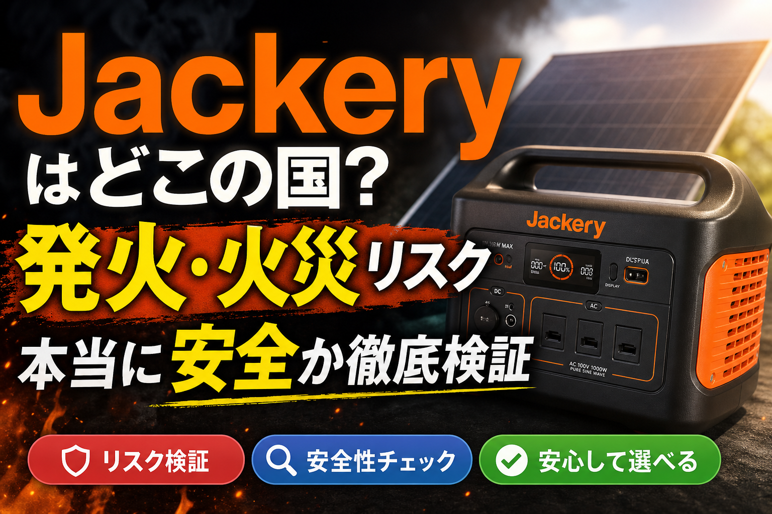 Jackeryはどこの国？発火・火災事故リスクと安全性を徹底検証 | Mira